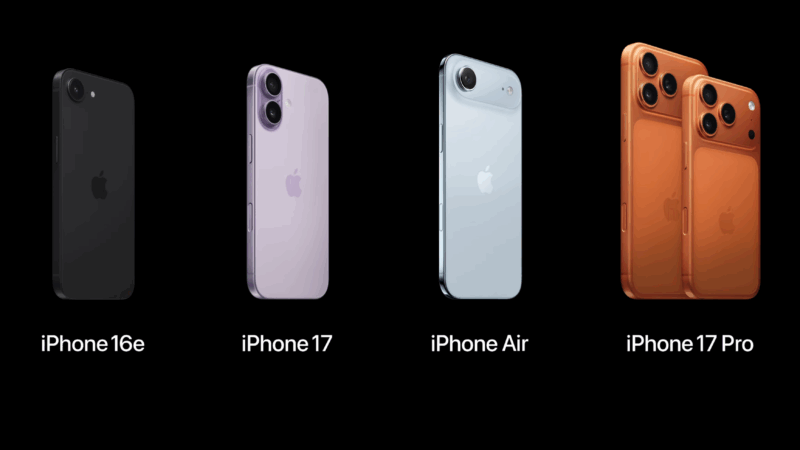 Line-up iPhone 17 e Air