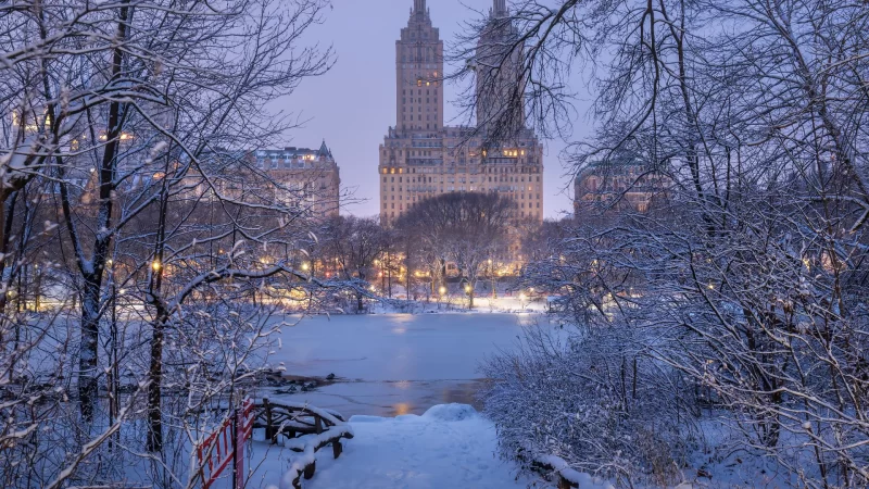 Nova York sobre a neve densa
