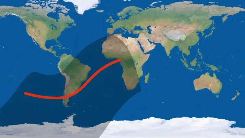 Mapa do caminho da totalidade do eclipse