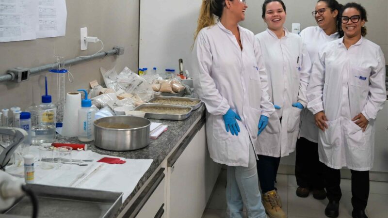 Mulheres cientistas trabalhando em laboratório de inovação